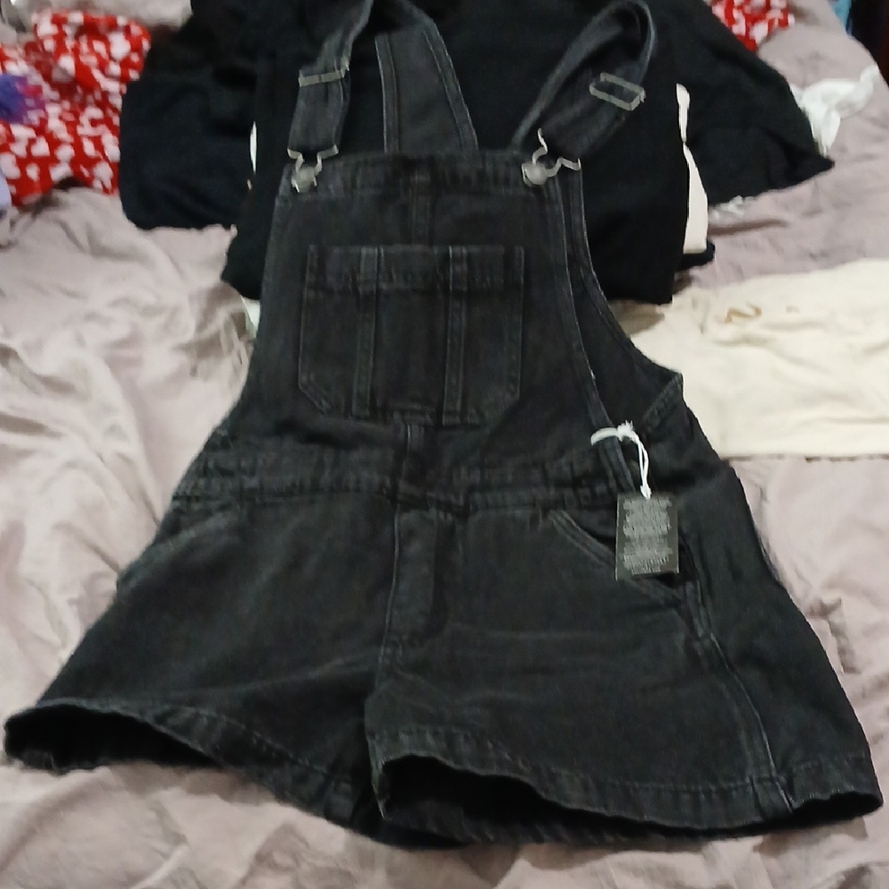 Black Denim Overalls
